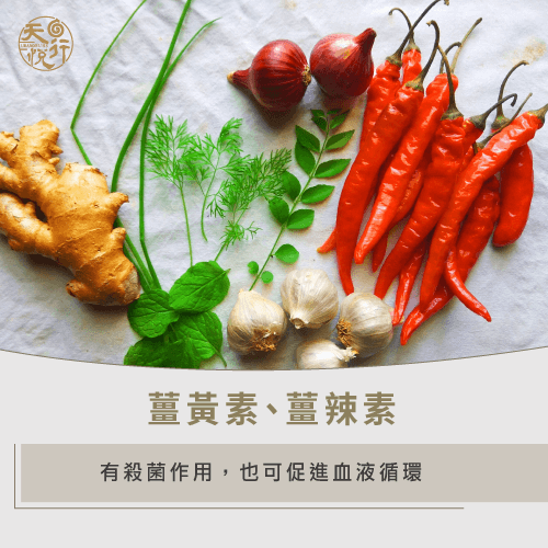 生薑中的薑黃素與薑辣素-手腳冰冷怎麼補