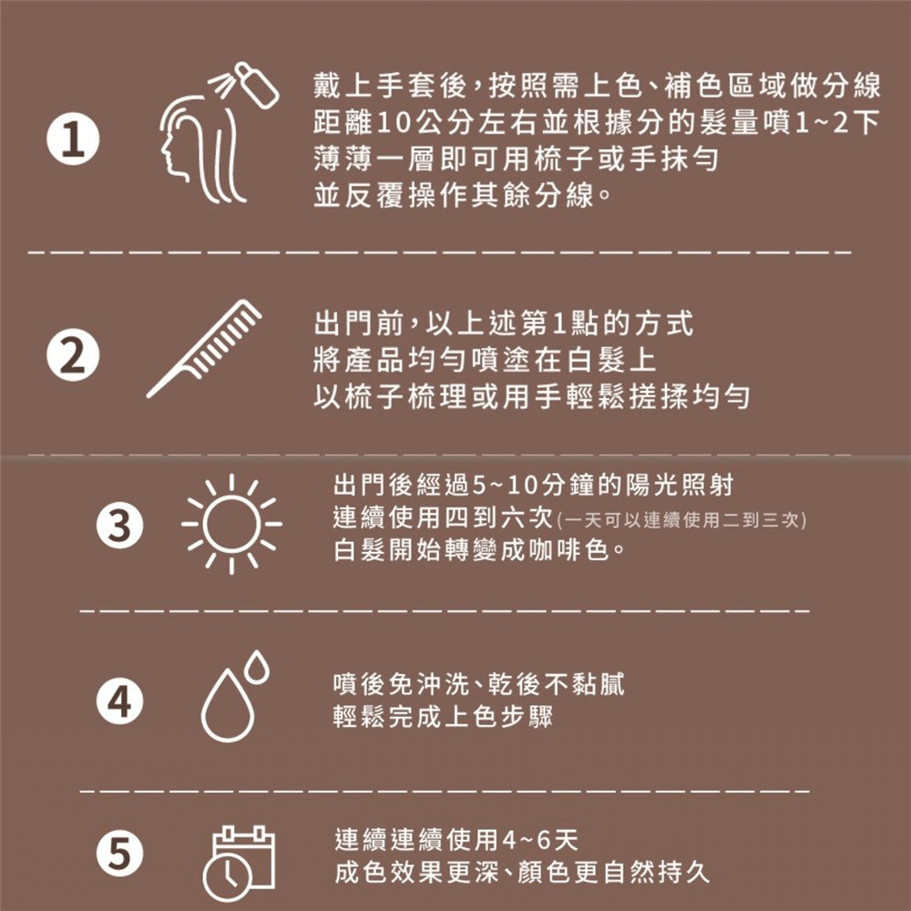 噴噴黑使用教學-白髮染色推薦